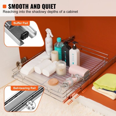 VIYET 21"D Pull Out Cabinet Organizer-Heavy Duty Chrome Steel Slide Out Shelves,Home/Kitchen/Bathroom Storage — фото 3