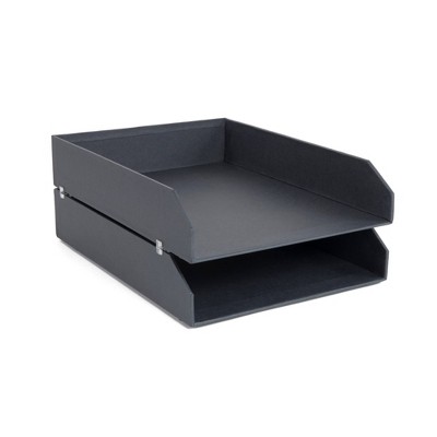 Hakan 2pk Letter Trays Dark Gray - Bigso Box of Sweden