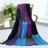 Slickblue Soft Coral Fleece Patchwork Blanket, 7 Color Options, 59"x78.7", Cozy & Stylish, Ideal for Home & Travel - 2 of 3