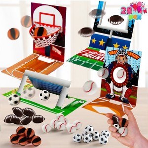 Joyfy 28 Packs Fun Valentine’s Day Sports Game Card and Erasers for Kids Party Favor, Valentine’s Greeting Cards, Classroom Exchange Prizes Gift - 1 of 4