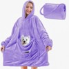 Inhand Wearable Blanket Hoodie for Adult Flannel Oversized Hoodie Sweatshirt Blanket with Pockets Birthday Gifts for Women - 2 of 4