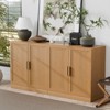 PexFix 62" W x 31" H Sideboard Buffet Cabinet Farmhouse Kitchen Pantry Cabinet with Adjustable Shelves for Kitchen Dining Room Living Room Natural - 3 of 4