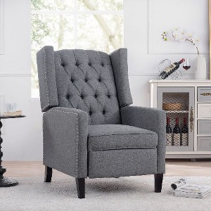 CAVINAS 27.16" Wide Manual Wing Chair Recliner, Modern Recliner Chair, Glider Chair with Tufted Backrest, Wingback Chair with Nailhead Trim - 1 of 4