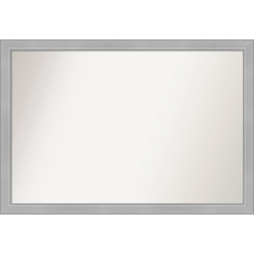 Photos - Wall Mirror 39" x 27" Non-Beveled Vista Brushed Nickel Narrow  - Amanti Art