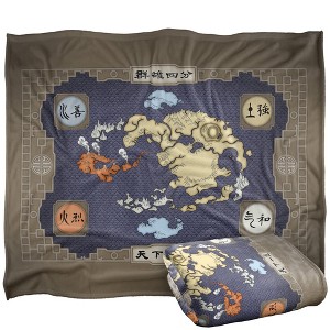 Avatar The Last Airbender Map Silky Touch Blanket White 50X60 - 1 of 4