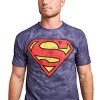 Superman Logo Men's Navy Crystal Wash Crew Neck Short Sleeve T-shirt - 4 of 4