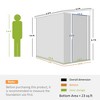 4' x 6' Lean to Garden Storage Shed, Outdoor Metal Tool House with Lockable Door Vents for Backyard Patio Lawn - 3 of 4