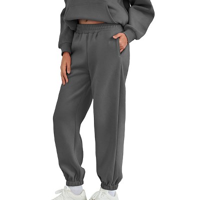 Attraco Women's Fallfreshness Unisex Airplane Model Travel Sweatpants Fleece Lined Waistband with Side Pockets Sport Pants