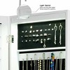 Tangkula Wall Mounted Mirrored Jewelry Organizer White Armoire Cabinet w/ LED & Lock - 4 of 4