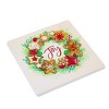 Coasterstone 4.25 In Gingerbread Joy Square Coaster Wreath Greenery Star Cookies Coasters - 3 of 3