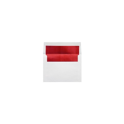 LUX 6 1/2 x 6 1/2 Foil Lined Square Envelopes 500/Box White w/Red LUX Lining (FLWH8535-01-500)