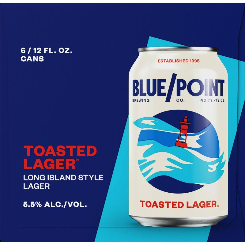 Blue Point Toasted Lager Beer - 6pk/12 fl oz  Cans, 1 of 9