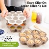 Silicone Food Freezer Trays with Lid, 2oz x 10 Pods Baby Food Storage Containers, Easy Puree Meal Prep, - 4 of 4