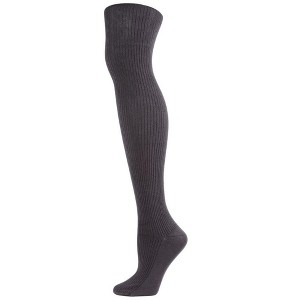 Memoi Women's Organic Cotton Classic Ribbed Breathable Tights - 1 of 3