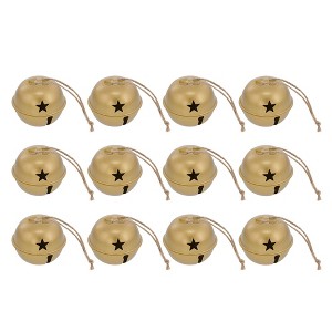 Haute Decor 50mm Jingle Bell Ornaments 12pk Burnished Gold - 1 of 3
