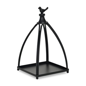 Cheung's Veldra Curved Mini Table Lantern & Bird Accent - Black - 1 of 4
