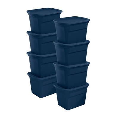 Sterilite 18 Gallon Plastic Stackable Storage Tote Container Bin, Red