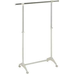 Honey-Can-Do Modern White Garment Rack: Steel Frame, Chrome Finish, Anti-Tip Hardware, 30 lb Capacity, 66.9" Height - 1 of 4