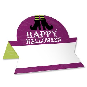 Big Dot of Happiness Happy Halloween - Witch Party Tent Buffet Card - Table Setting Name Place Cards - Set of 24 - 1 of 4