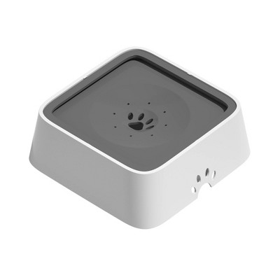 Els Pet 2L White and Gray Floating Dog Bowl