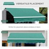 Vynxaria Retractable Awning - 10' x 8' Patio Sunshade with Manual Crank Handle - Green - 3 of 4