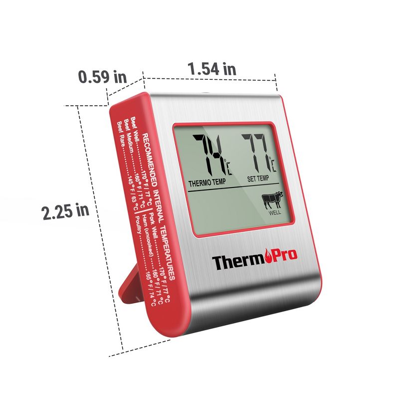 ThermoPro TP16W Digital Meat Cooking Smoker Kitchen Grill BBQ Thermometer with Large LCD Display, 6 of 9