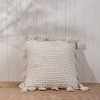 Pulled Knot White 24X24 Hand Woven Filled Pillow - Foreside Home & Garden - 2 of 4