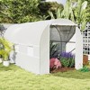 15' x 7' x 7' Walk-In Tunnel Greenhouse, Large Garden Hot House Kit with 6 Roll-up Windows & Roll Up Door, Steel Frame - 2 of 4