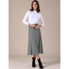 INSPIRE CHIC Women's Casual Vintage High Waist A Line Pleated Knit Midi Skirts - 2 of 4