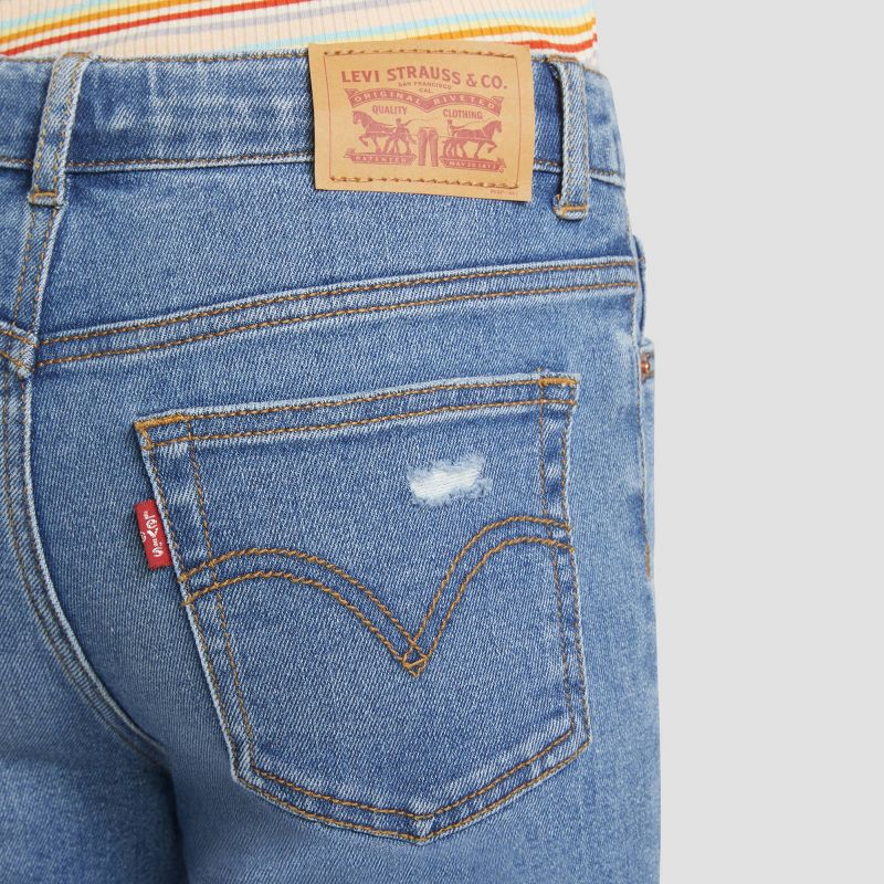 Levi's® Girls' High-Rise Straight Jeans - Medium Wash, 4 of 9