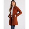 Allegra K Women's Winter Outerwear Peter Pan Collar Mid-thigh A-line Single Breasted Coat - 3 of 4