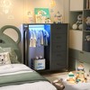 Aheaplus Dresser for Bedroom with Clothes Rack & Mirror, 5 Drawers Dresser with Charging Station & LED Lights - 4 of 4