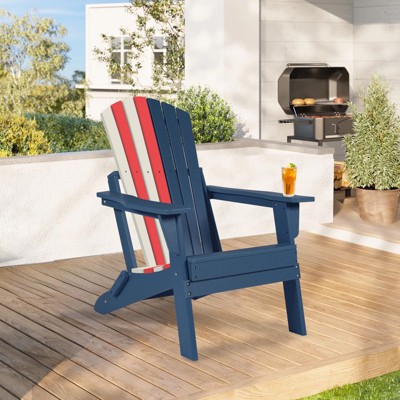 Aoodor Folding Adirondack Chair HDPE Outdoor All-Weather Chair for Patio, Garden, Backyard, Lawn, Fire Pit