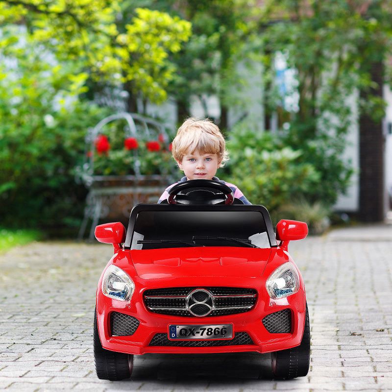 Costway 6V Kids Ride On Car RC Remote Control Battery Powered w/ LED Lights MP3 Red, 2 of 11