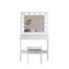 NicBex Vanity Desk with Mirror Small Vanity with Mirror, Compact Makeup Vanity with Drawer, 1pc Upholstered Stool for Apartment, White - 3 of 4