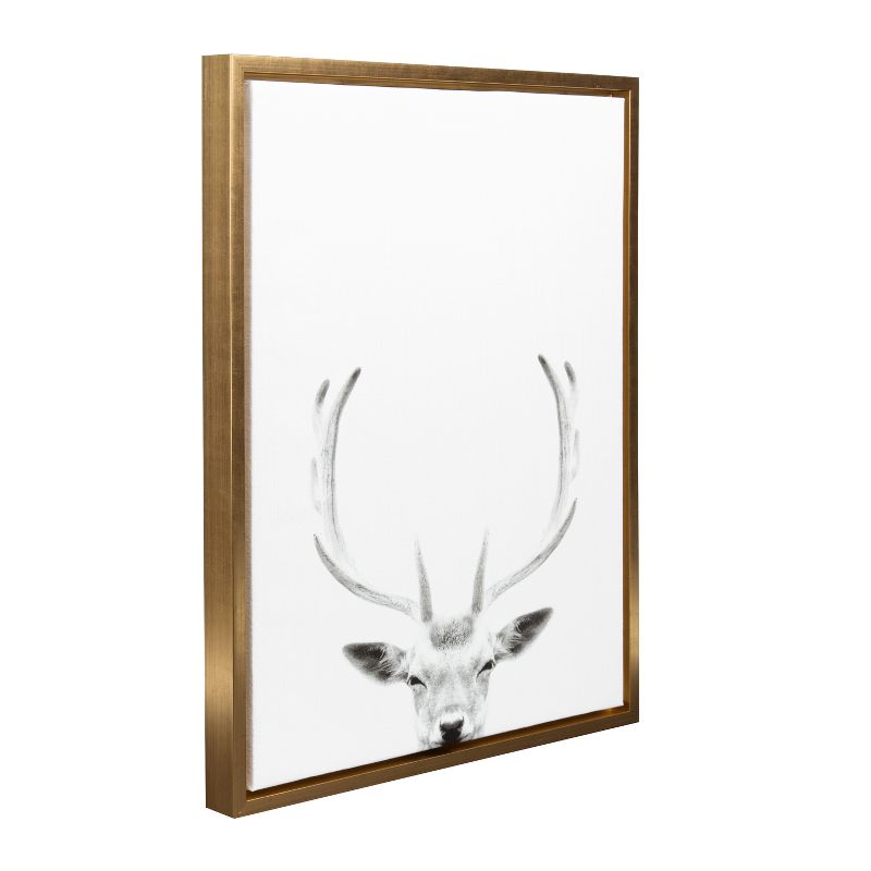 Kate & Laurel All Things Decor Sylvie Deer Framed Canvas Wall Art by Simon Te of Tai Prints, 3 of 8