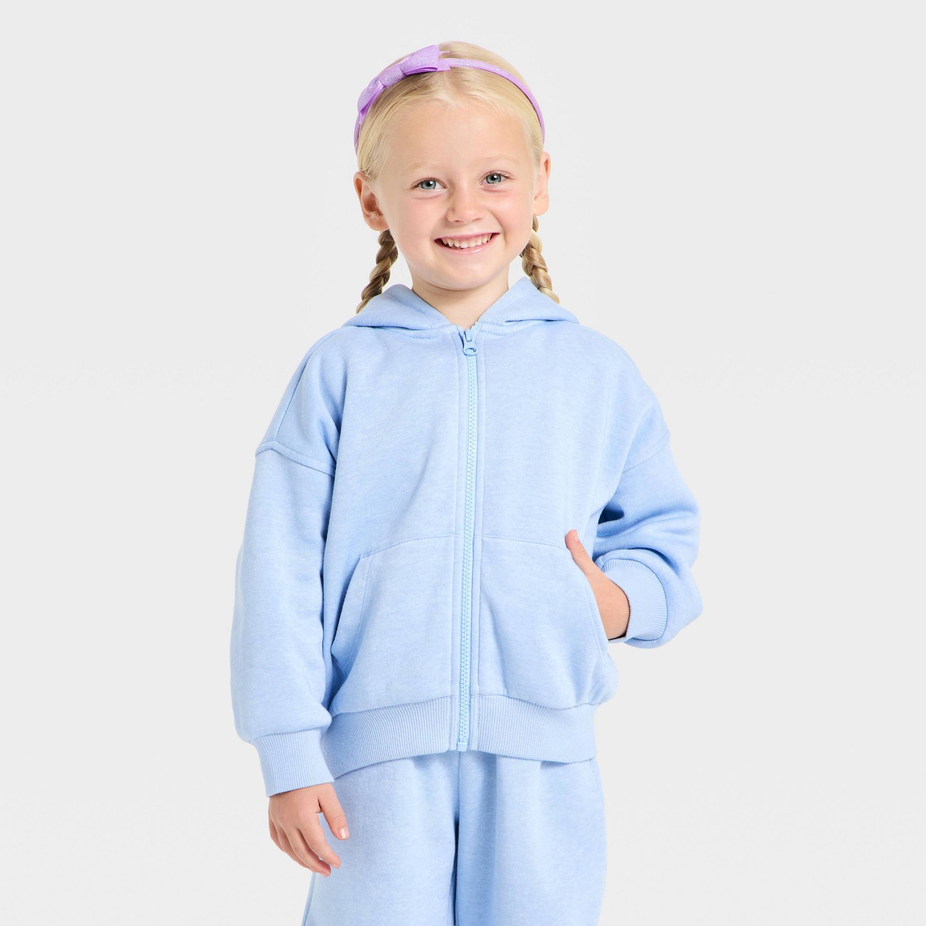 Toddler Girls' Love Hooded Zip-Up Sweatshirt - Cat & Jack™ Blue