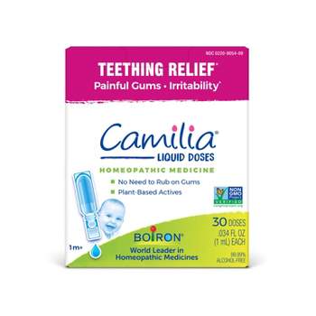Boiron Camilia Teething Drops for Daytime and Nighttime Relief of Painful or Swollen Gums and Irritability in Babies - 30ct
