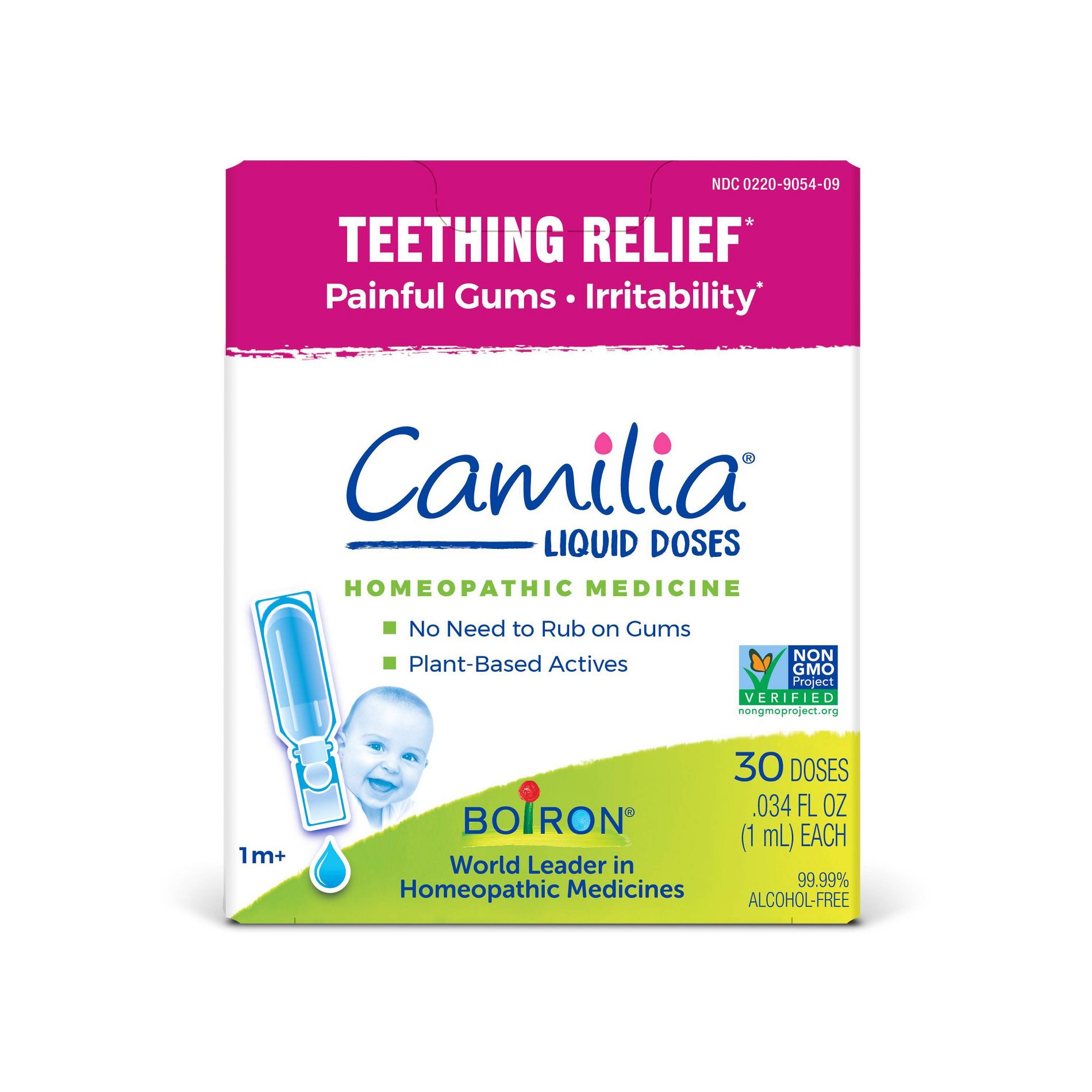 Boiron Camilia Teething Drops for Daytime and Nighttime Relief of Painful or Swollen Gums and Irritability in Babies - 30ct
