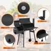 SKONYON Charcoal Grill Portable Outdoor BBQ Grill with Offset Smoker - 3 of 4