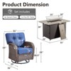 Buenhomino 5 Pieces Patio Wicker Furniture Set - 4 Outdoor Swivel Rocker Glider Chairs with Propane Fire Pit Table - 4 of 4