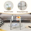 Double-Layer Tempered Glass Coffee Table with Gold-Plated Stainless Steel Legs, Minimalist Design with Open Storage - 4 of 4