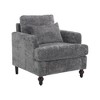 29.5" Chenille Tufted Mid-Century Armchair with Wood Frame - 4 of 4