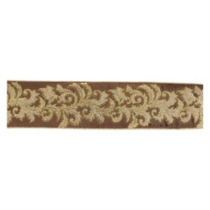 Embroidered Damask Wired Ribbon 4" x 5 Yds. - 1 of 2