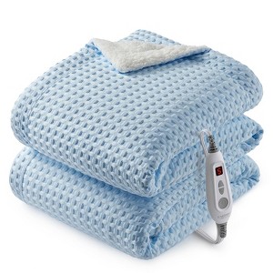 GustoWave Waffle Electric Heated Blanket Throw, Fast Heating with Controller, Machine Washable, 5 Sizes Available - 1 of 4