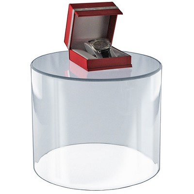 Azar Displays Clear Acrylic Cylinder, Plastic Round Container and Riser, 10"W x 10"H