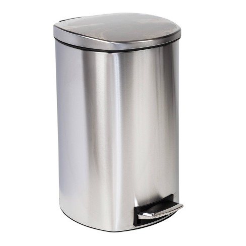 iTouchless Soft Step 5 Gal. Semi-Round Stainless Steel Step Trash