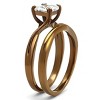 Slickblue Women's IP Coffee Light Stainless Steel Ring with Clear Cubic Zirconia, Size 5-10 - 4 of 4