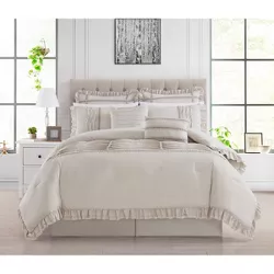 Queen 12pc Yvie Bed In a Bag Comforter Set Beige - Chic Home Design