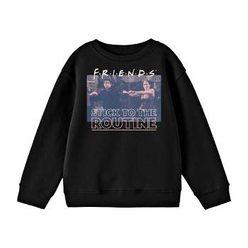Friends TV Show Stick To The Routine Boy's Black Long Sleeve Shirt